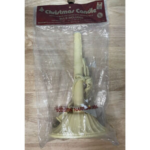 vtg electric christmas candle Beacon cream wax drip plastic NOS deadstock Hills